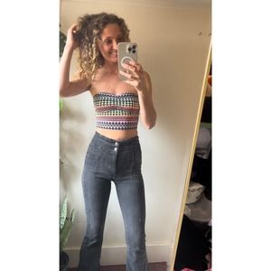 victorias secret pink multicolor tube top